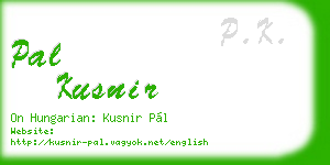 pal kusnir business card